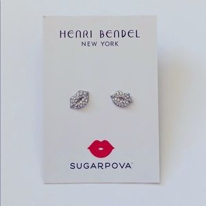 NWT Henri Bendel Sugarpova Stud Pave Lip Earrings